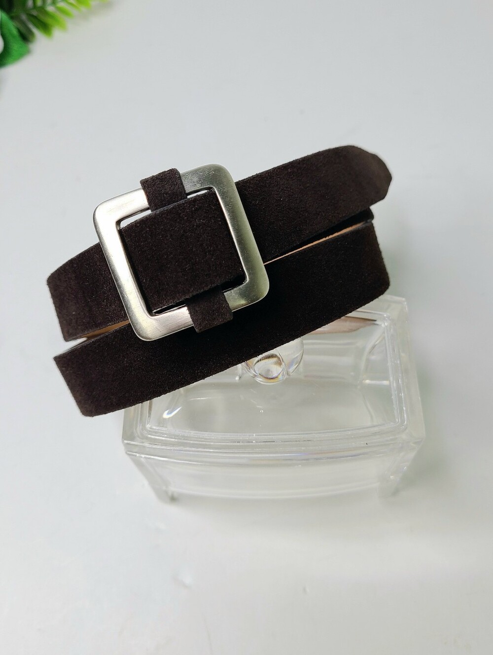 J. Crew Made in England Genuine Dark Brown Suede Vintage Belt